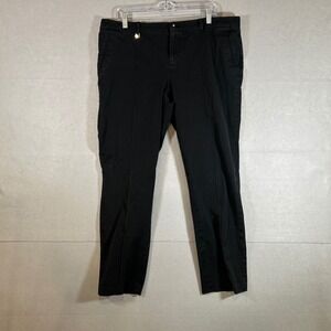 Lauren Ralph Lauren Womens 16W Pants Black Straight Leg Stretch Blend